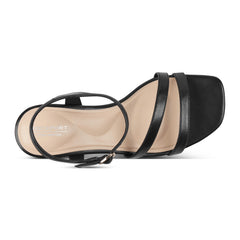 Women Rockport Total Motion Teddy Sandals Black Leather