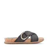 Women Rockport Zemira Slip-on Casual Sandals Black Raffia
