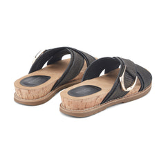 Women Rockport Zemira Slip-on Casual Sandals Black Raffia