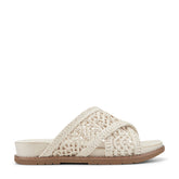 Women Rockport Zora Open Toe Slip-on Flat Casual Sandals Ivory