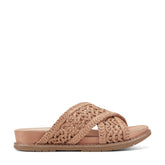 Women Rockport Zora Open Toe Slip-on Flat Casual Sandals Medium Natural