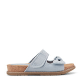 Women Rockport Zova Slip-on Open Toe Flat Casual Sandals Medium Blue