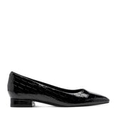 Women Rockport Tessa Total Motion Pointy Toe Dress Flats Black Croco Patent