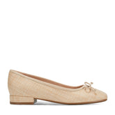 Women Rockport Sadie Square Toe Slip-on Ballet Dress Flats Light Natural Raffia