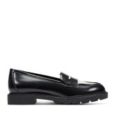 Women Rockport Kacey Penny Loafer Black/Chic Cream Leather