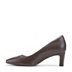 Women Rockport Total Motion Merida Classic Dress Pumps Mahogany Leather