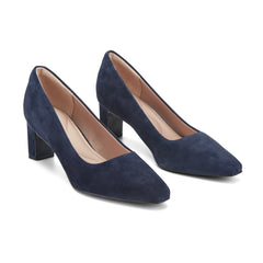 Women Rockport Total Motion Merida Classic Dress Pumps Dark Blue Suede