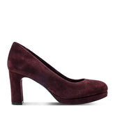 Women Rockport Carmen Total Motion Platform Pumps Dark Red Suede