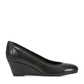 Women Rockport Rita Slip-on Almond Toe Dress Wedges Black Leather