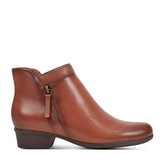 Women Rockport Carly Side Zip Casual Ankle Booties Medium Natural