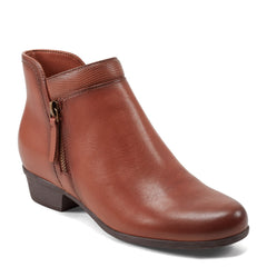 Women Rockport Carly Side Zip Casual Ankle Booties Medium Natural