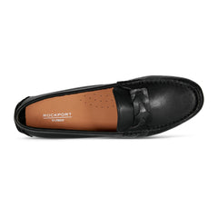 Women Rockport Blara Almond Toe Casual Slip-on Flat Loafers Black