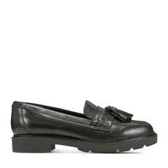 Women Rockport Kiara Tassel Loafers Black Leather