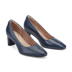 Women Rockport Total Motion Merida Classic Dress Pumps Dark Blue Leather