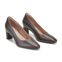 Women Rockport Total Motion Merida Classic Dress Pumps Mahogany Leather
