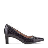 Women Rockport Total Motion Merida Classic Dress Pumps Dark Brown Croco Leather
