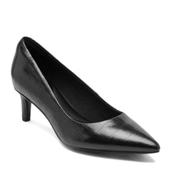 Women Rockport Cindy Total Motion Pumps Black Croco Leather