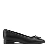 Women Rockport Sadie Square Toe Slip-on Ballet Dress Flats Black Leather