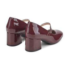 Women Rockport Xena Block Heel Mary Jane Pumps Dark Red