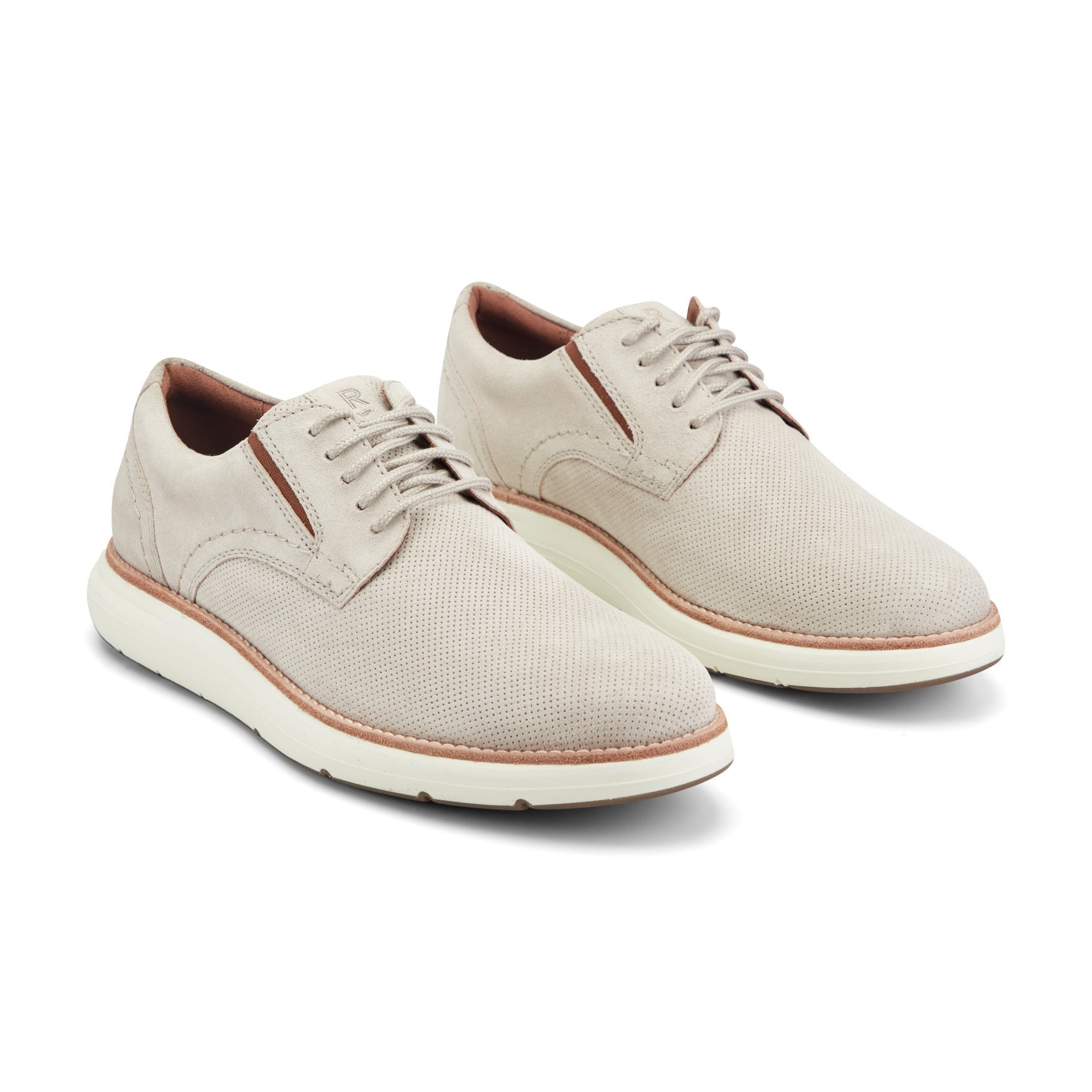 Men Rockport Total Motion Cadman Casual Lace-up Oxford Sneakers Taupe Suede