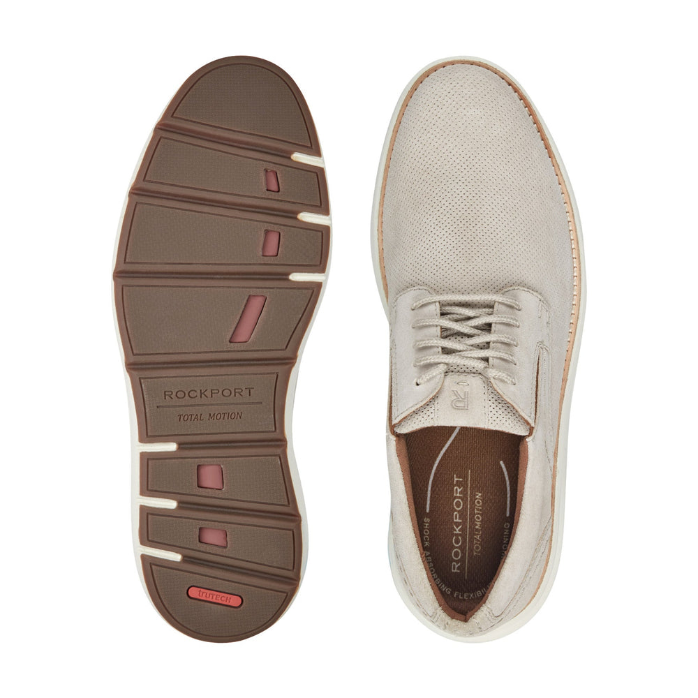 Men Rockport Total Motion Cadman Casual Lace-up Oxford Sneakers Taupe Suede