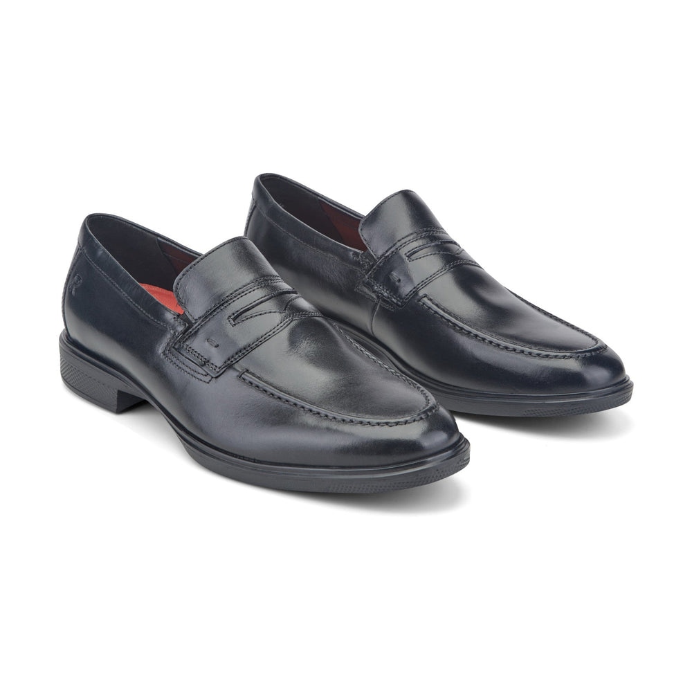 Men Rockport Keenan Penny Loafers Black Leather