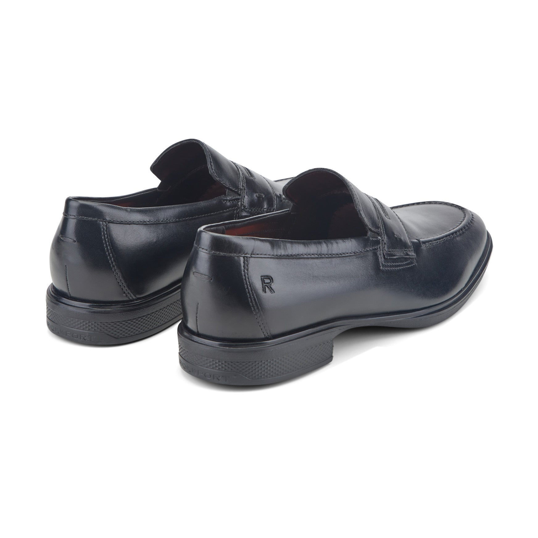 Men Rockport Keenan Penny Loafers Black Leather