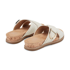 Women Rockport Zemira Slip-on Casual Sandals Ivory Raffia