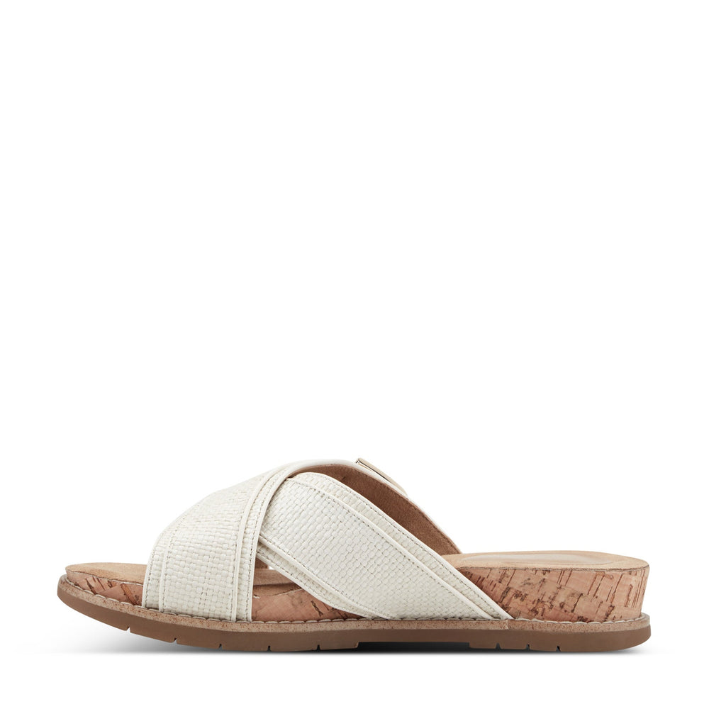 Women Rockport Zemira Slip-on Casual Sandals Ivory Raffia