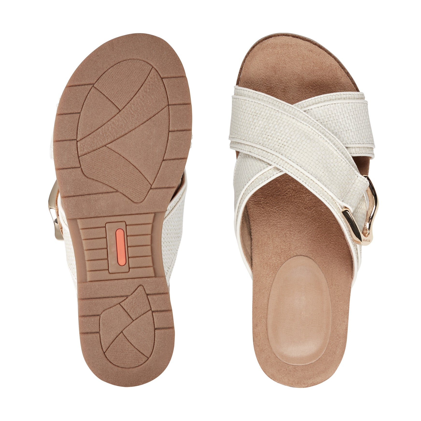 Women Rockport Zemira Slip-on Casual Sandals Ivory Raffia