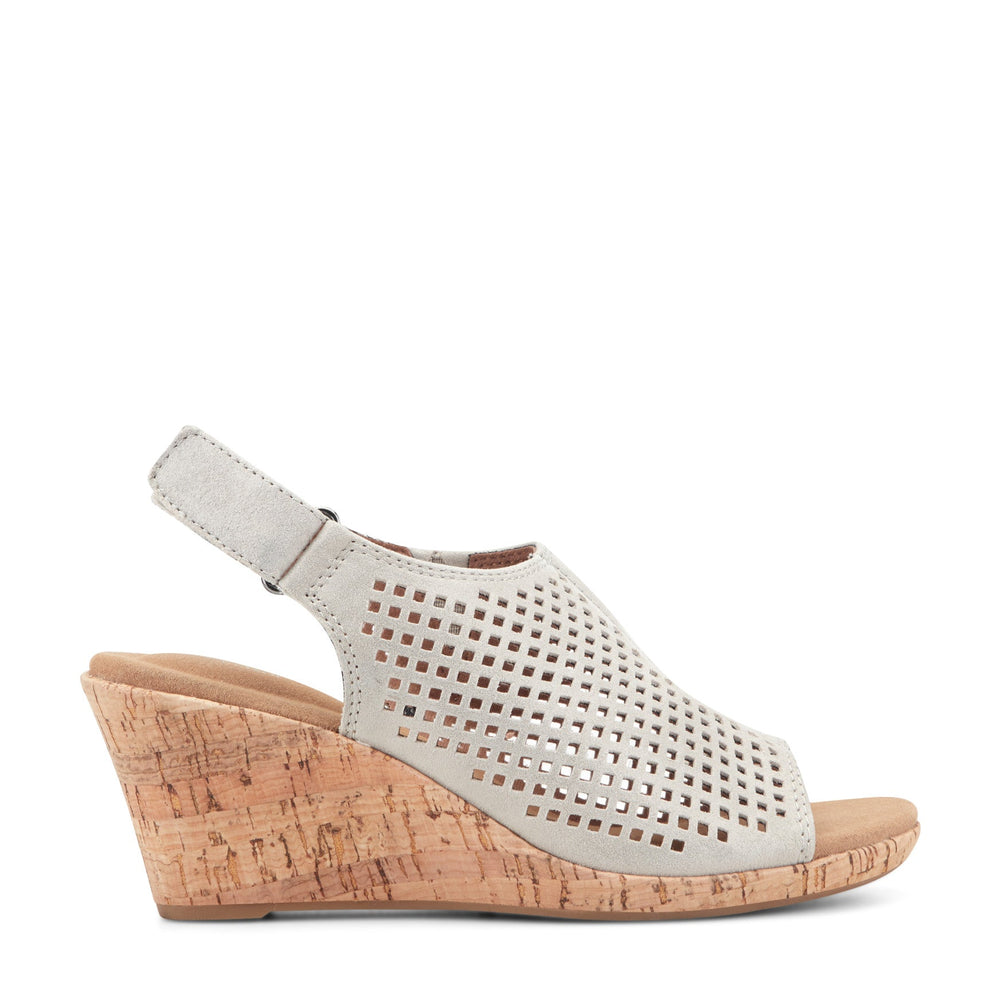 Women Rockport Briah Perforated Slingback Sandal Multi Khaki Leather