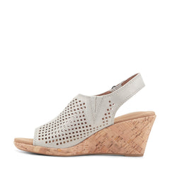 Women Rockport Briah Perforated Slingback Sandal Multi Khaki Leather