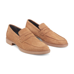 Men Rockport Keenan Penny Loafers Medium Natural Suede