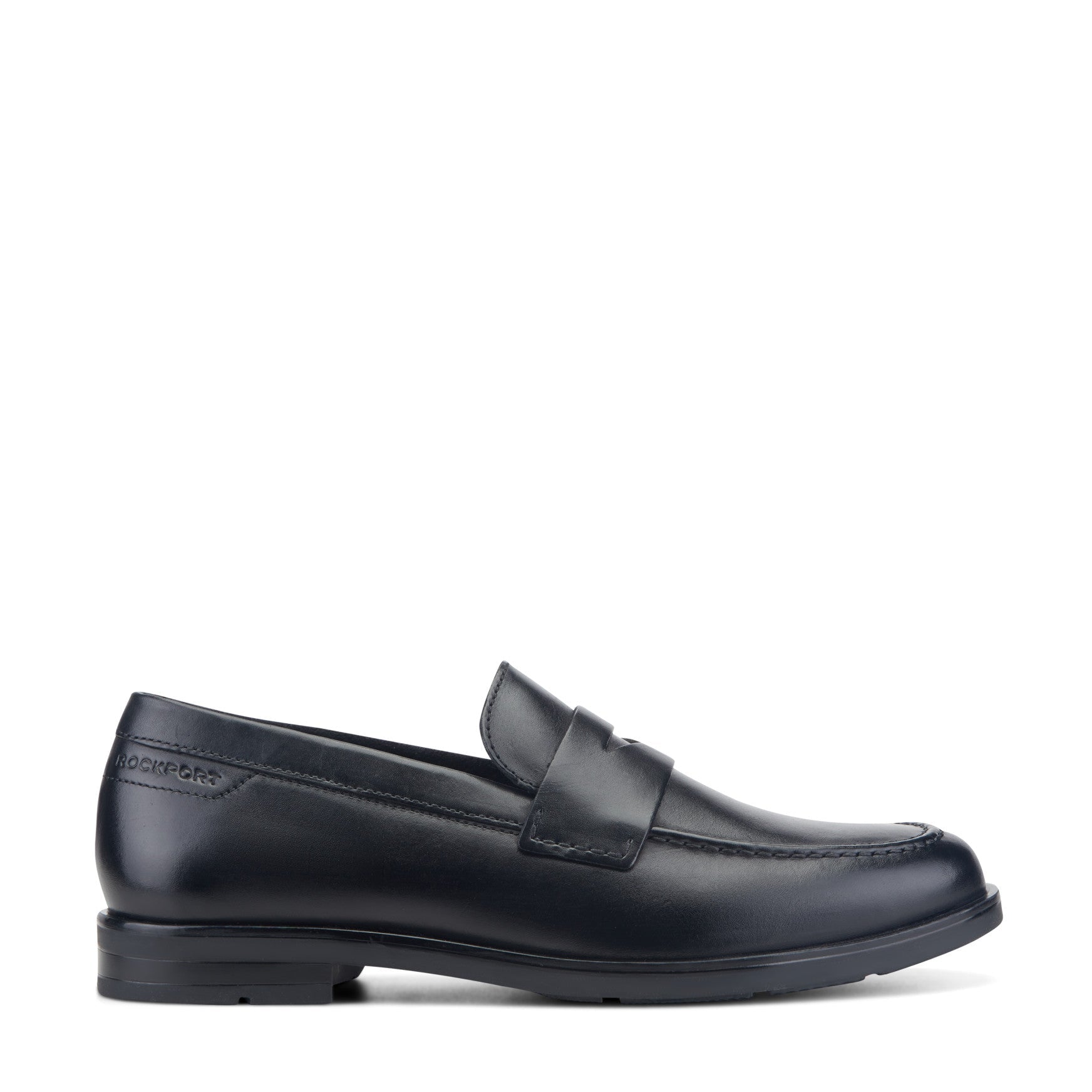 Men Rockport Sutton Penny Loafers Black Leather