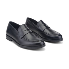 Men Rockport Sutton Penny Loafers Black Leather