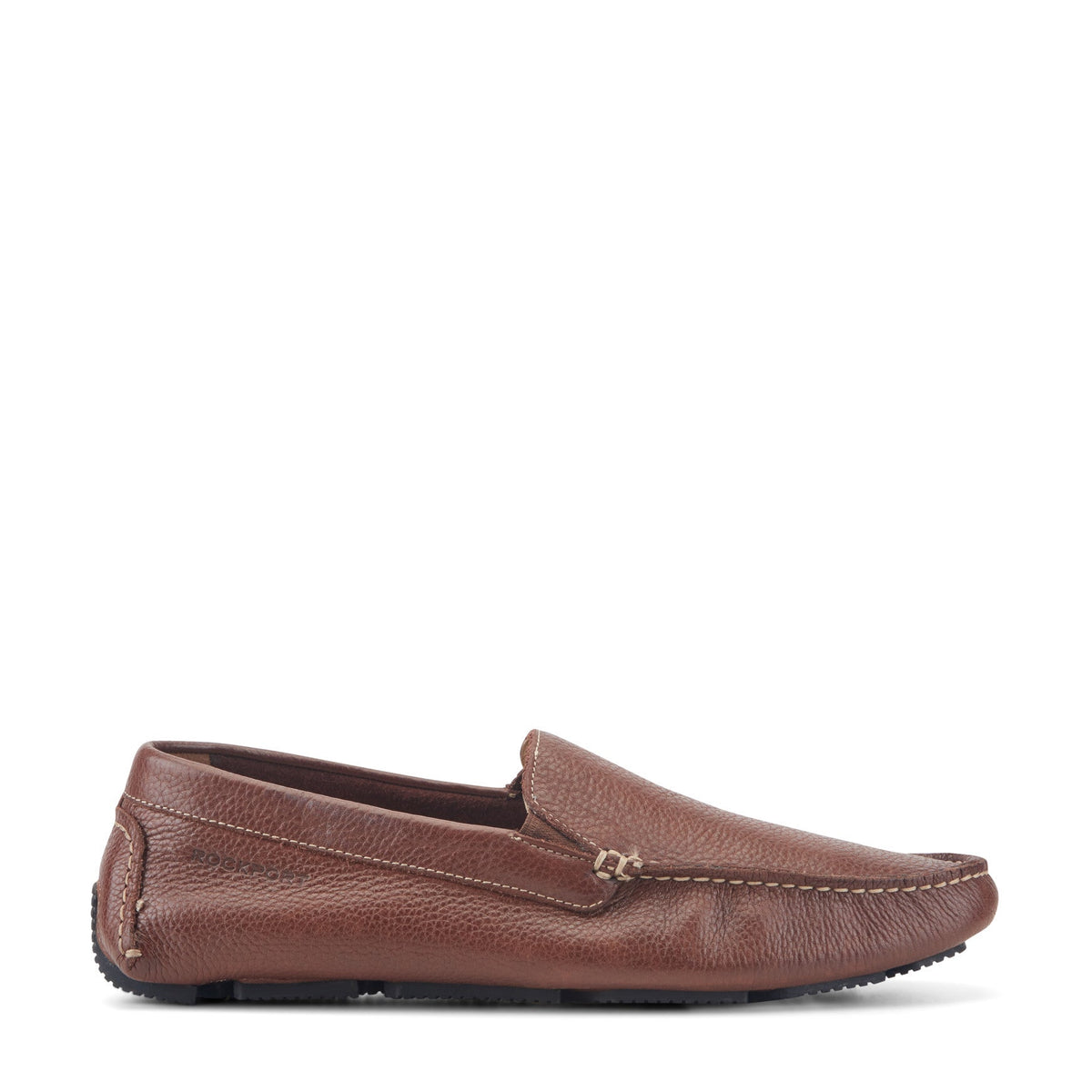 Men Rockport Rhyder Venetian Loafers Mahogany Leather