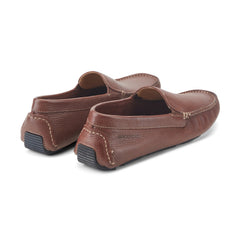 Men Rockport Rhyder Venetian Loafers Mahogany Leather