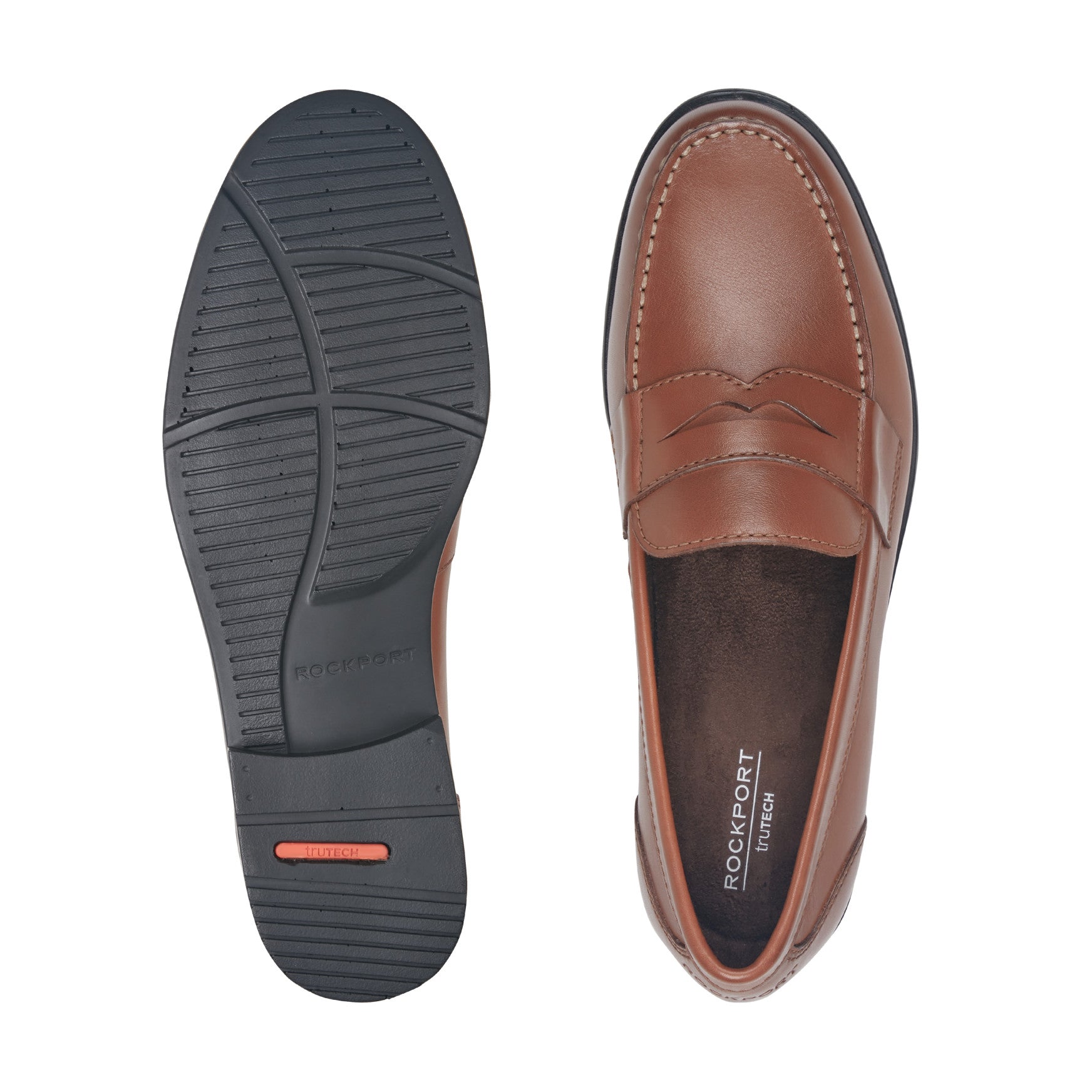 Men Rockport Classic Penny Loafers Cognac Leather