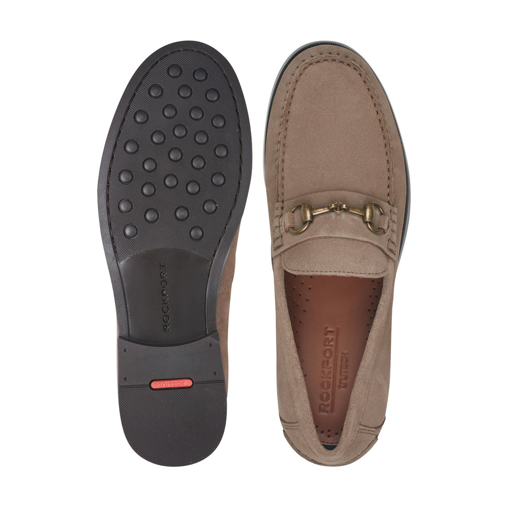 Men Rockport Whit Classic Bit Loafers Taupe Suede