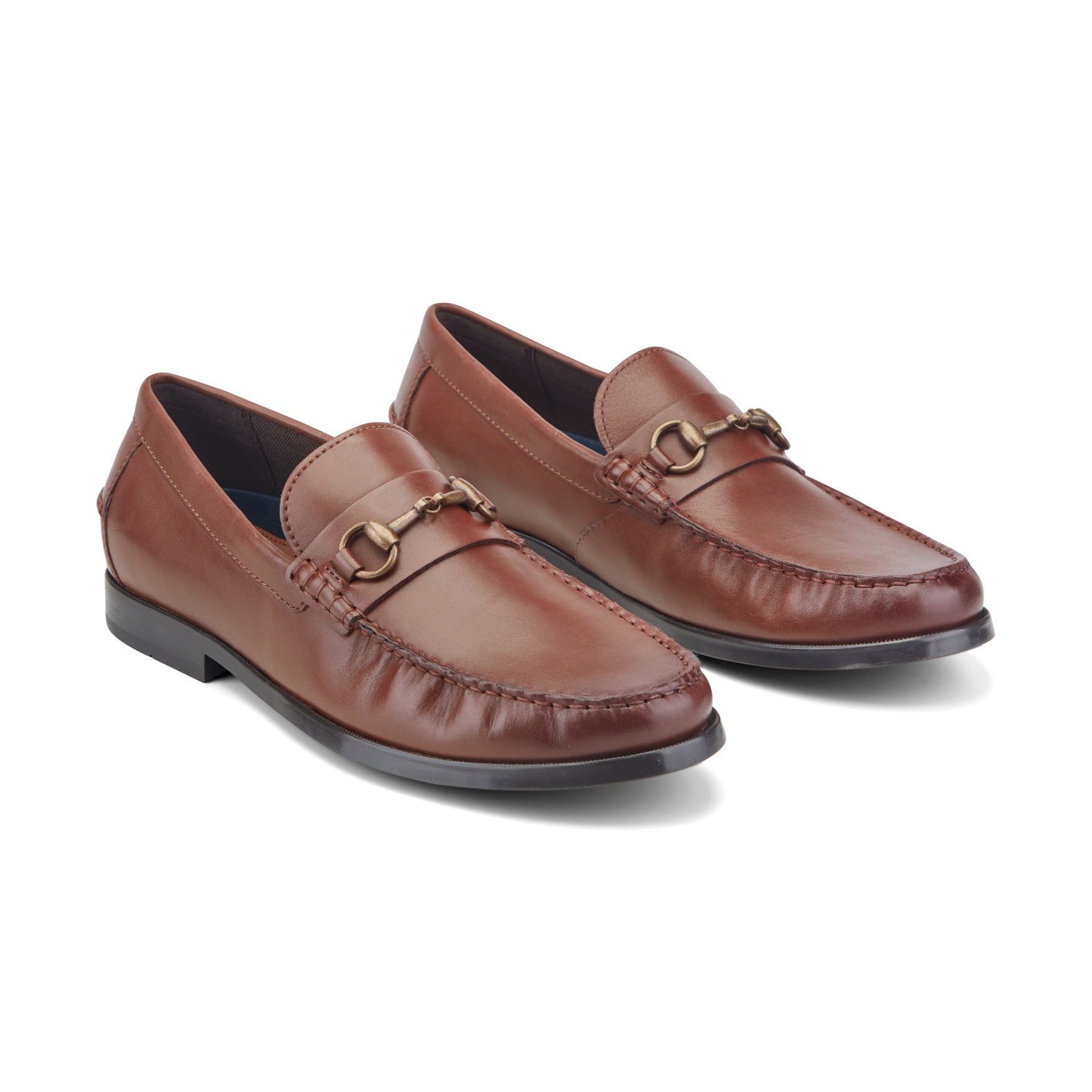 Men Rockport Whit Classic Bit Loafers Dark Natural Leather