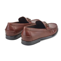 Men Rockport Whit Classic Bit Loafers Dark Natural Leather