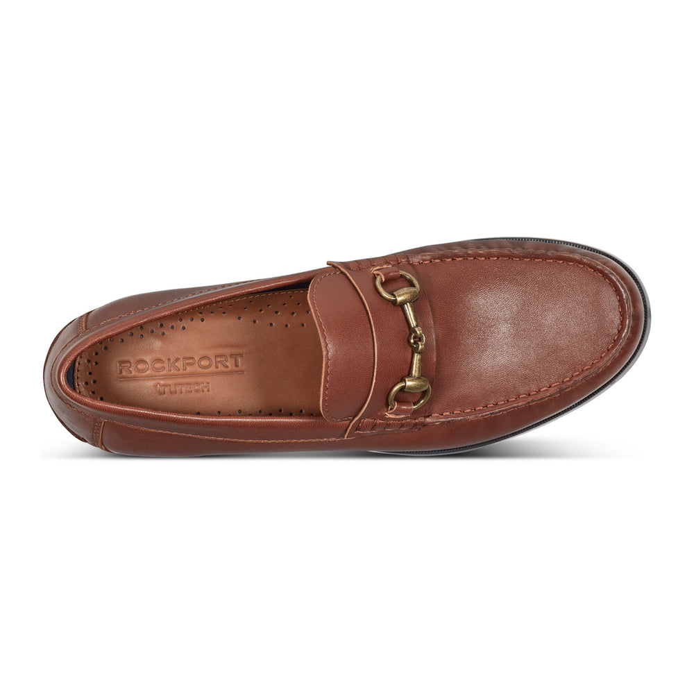 Men Rockport Whit Classic Bit Loafers Dark Brown Leather
