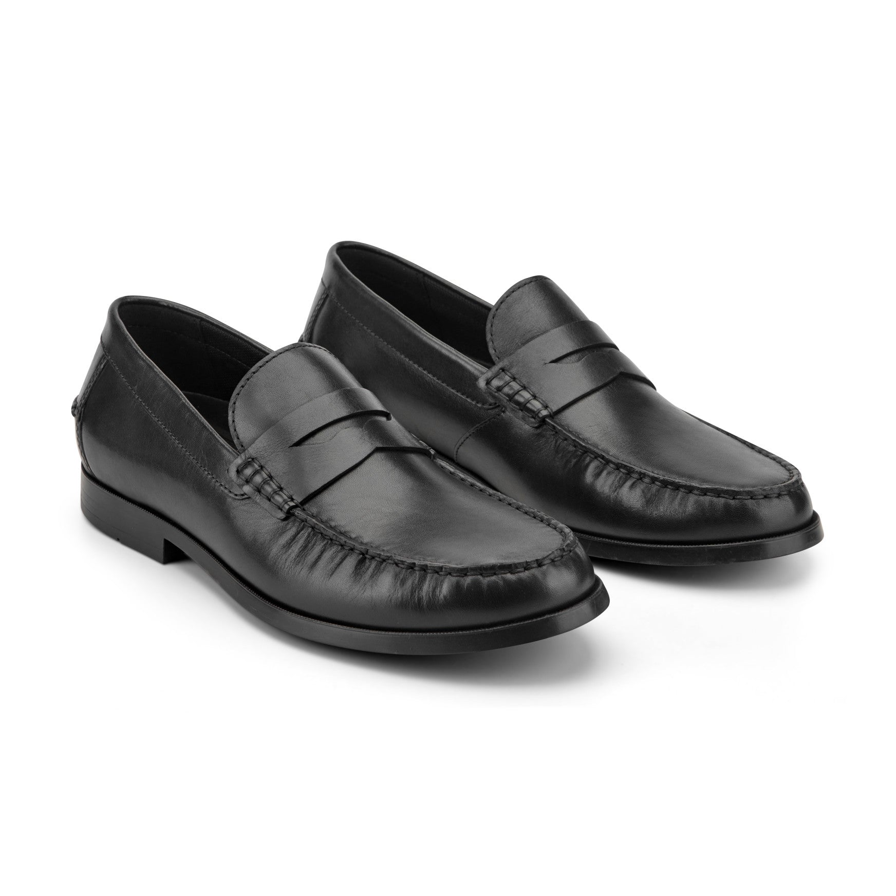 Men Rockport Willcox Classic Penny Loafers Black Leather