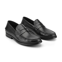 Men Rockport Willcox Classic Penny Loafers Black Leather