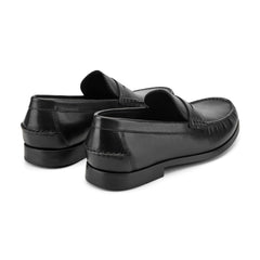 Men Rockport Willcox Classic Penny Loafers Black Leather