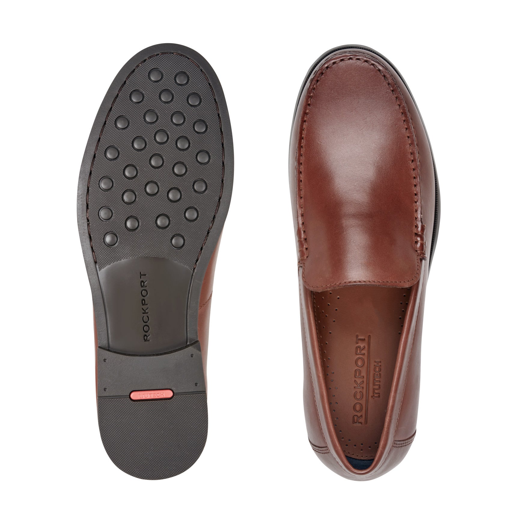 Men Rockport Whitley Loafers Dark Natural