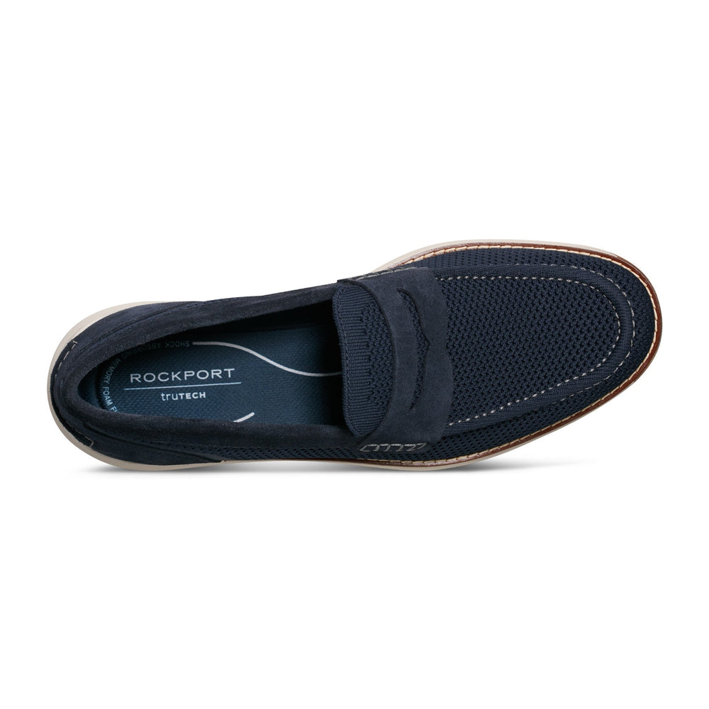 Men Rockport Lance Loafers Dark Blue