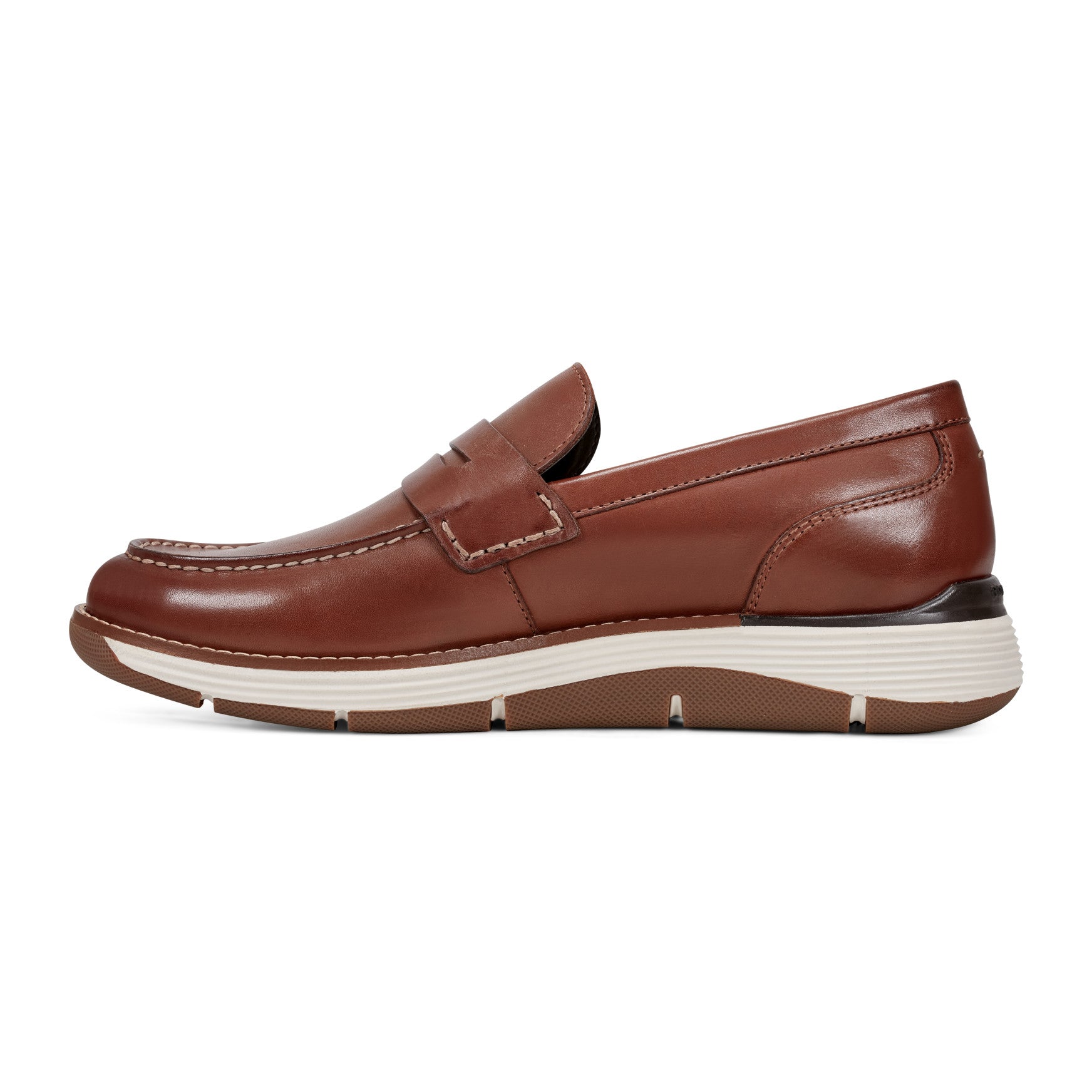 Men Rockport Liam Penny Loafers Dark Natural Leather