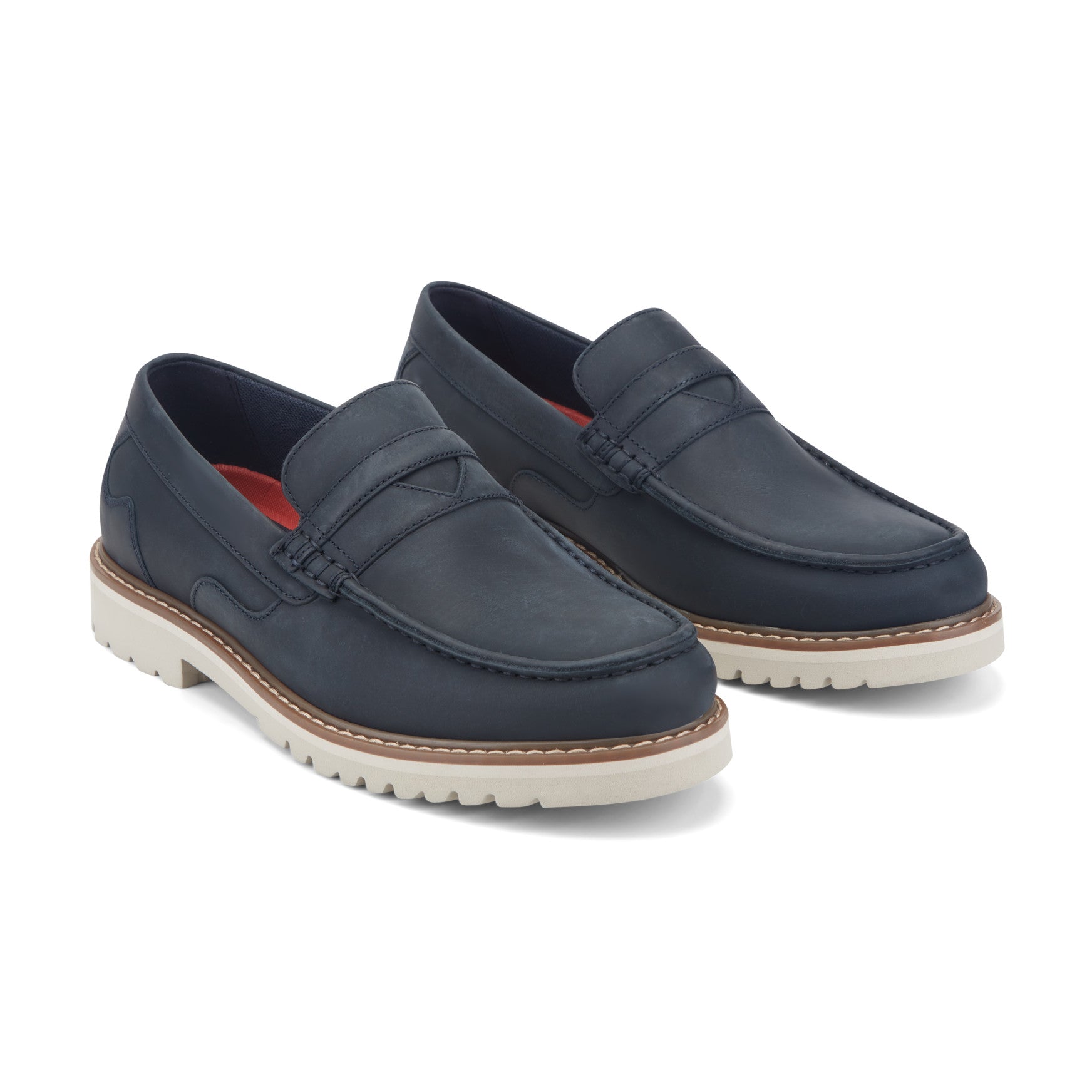 Men Rockport Maverick Penny Loafers New Dress Blues Leather