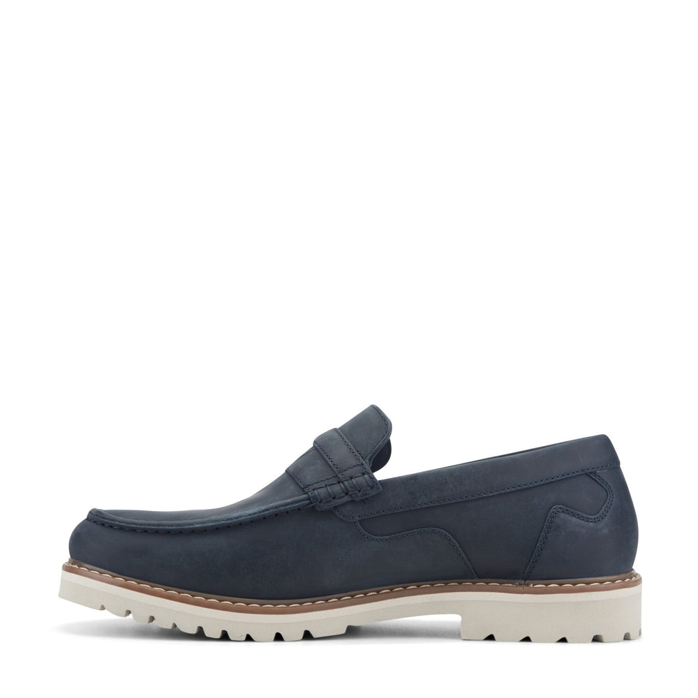 Men Rockport Maverick Penny Loafers New Dress Blues Leather